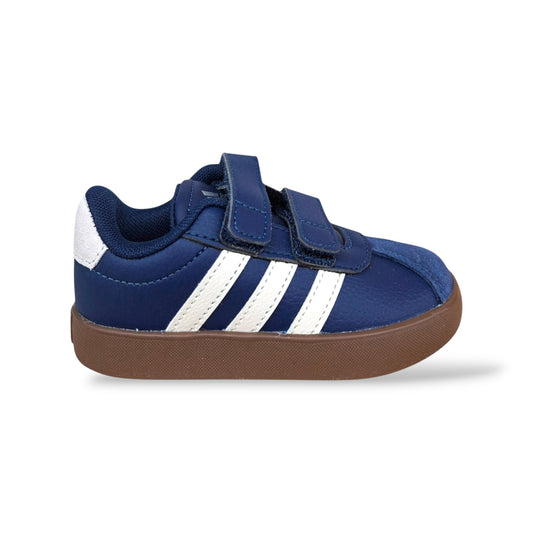 adidas-vl-court-kk4575-sneakers-bambini-piccoli-blu-marrone-suede-velcro-strappo-taglie-20-27-scarpetteria-gica-trani

