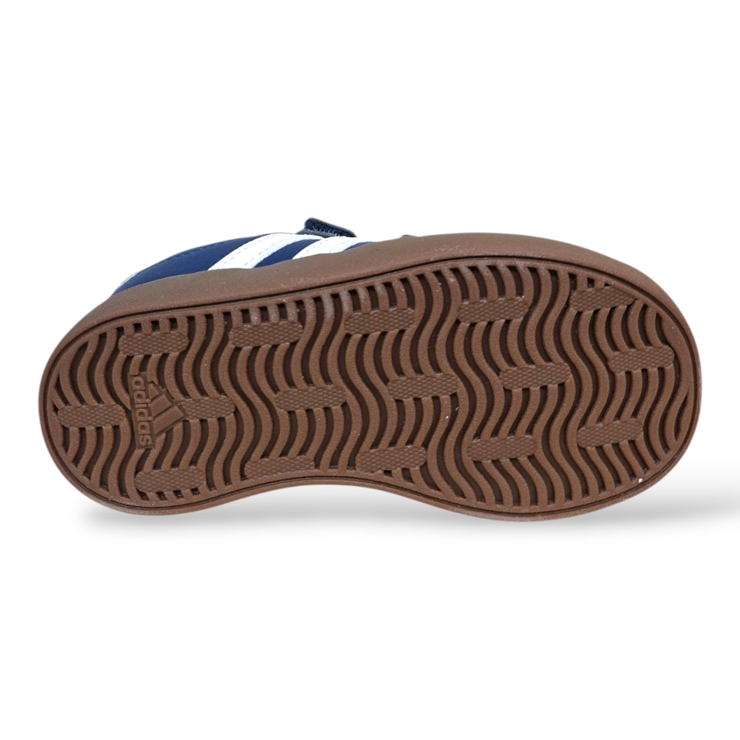 sneakers-vintage-bambini-adidas-vl-court-blu-marrone-suede-strappo-scarpetteria-gica-trani
