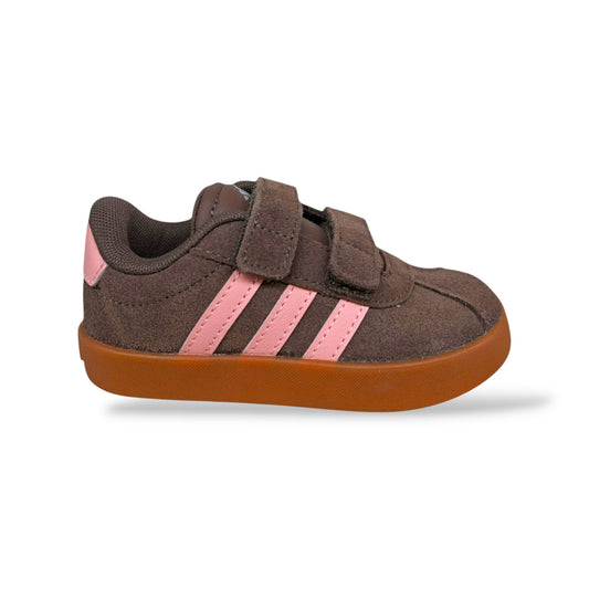 adidas-vl-court-kk4584-sneakers-bambina-piccola-marrone-rosa-suede-velcro-strappo-taglie-20-27-scarpetteria-gica-trani