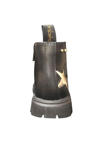 Anfibio bambina Balducci Sport nero oro pelle zip laterale urban style