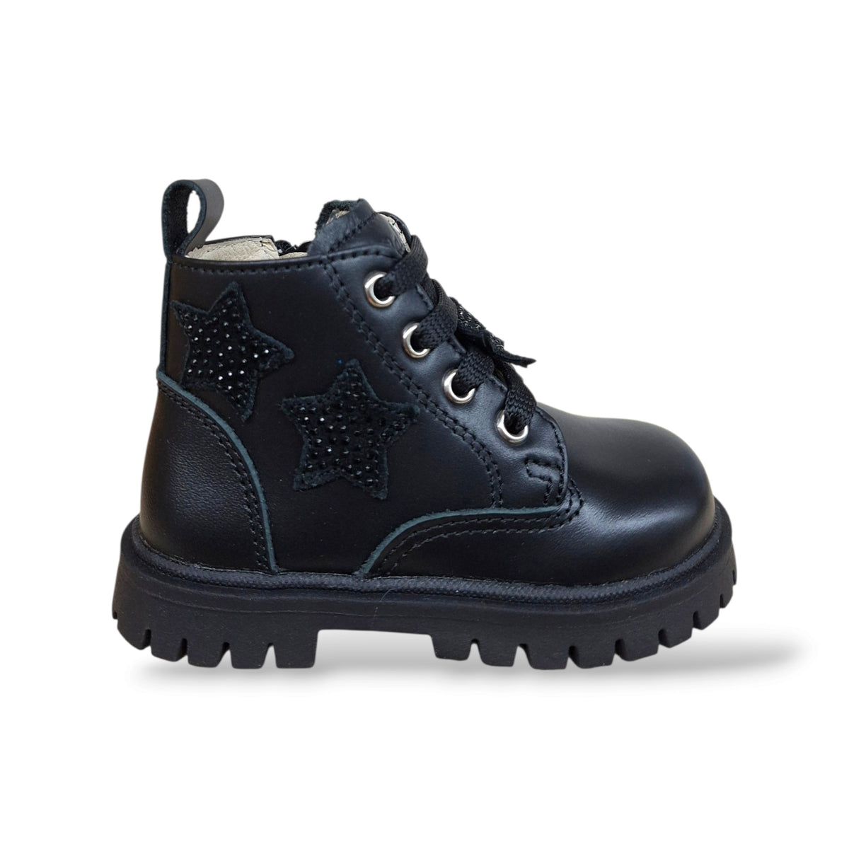 balducci-cita-matr2732-anfibio-primi-passi-bambina-nero-stelle-glitter-pelle-zip-laterale-lacci-artigianale-italiano-premium-taglie-20-26-scarpetteria-gica-trani
