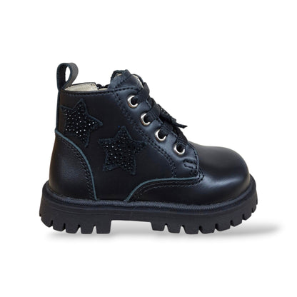 balducci-cita-matr2732-anfibio-primi-passi-bambina-nero-stelle-glitter-pelle-zip-laterale-lacci-artigianale-italiano-premium-taglie-20-26-scarpetteria-gica-trani
