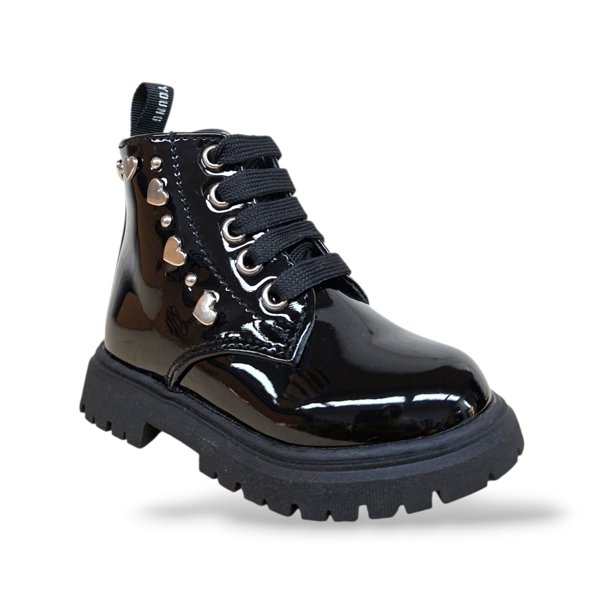 anfibio-glamour-bambine-piccole-cult-martin-nero-vernice-lucido-lacci-zip-laterale-festa-autunno-inverno-scarpetteria-gica-trani

