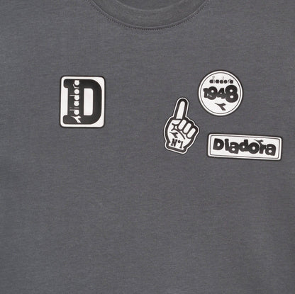 T-shirt Diadora Bambino Grigia con Logo - Collezione PE2026