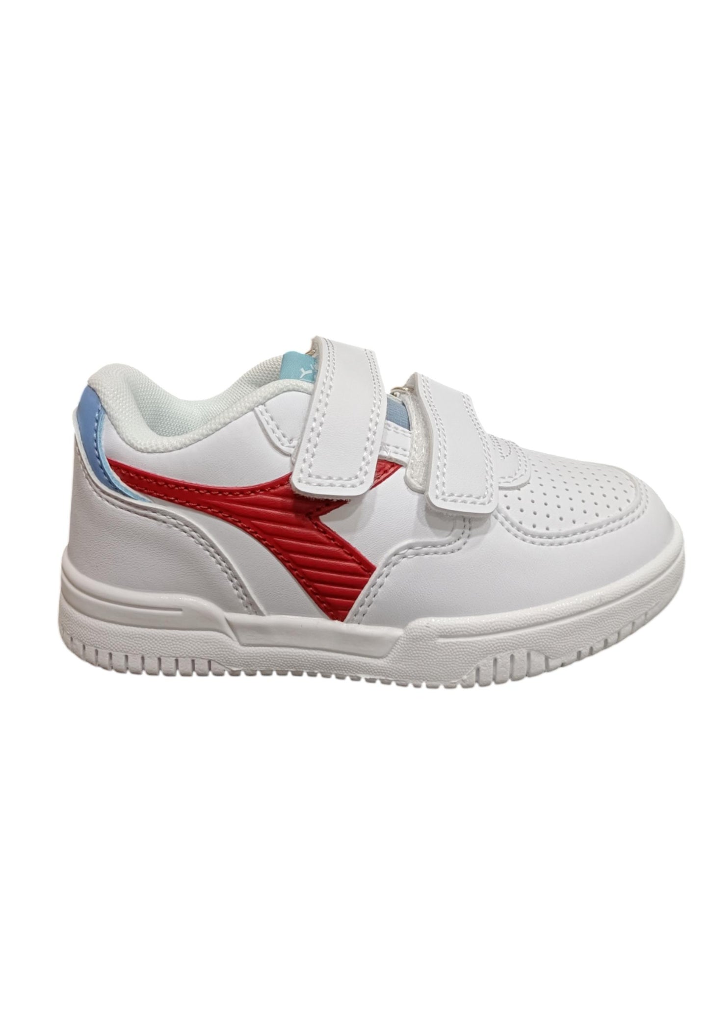 Scarpe sneakers Bambini e ragazzi Diadora RAPTOR  bianco-rosso velcro