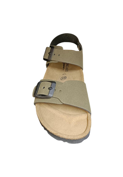 Sandalo bambino Grunland Junior 0635 oliva bio fibbia comfort naturale