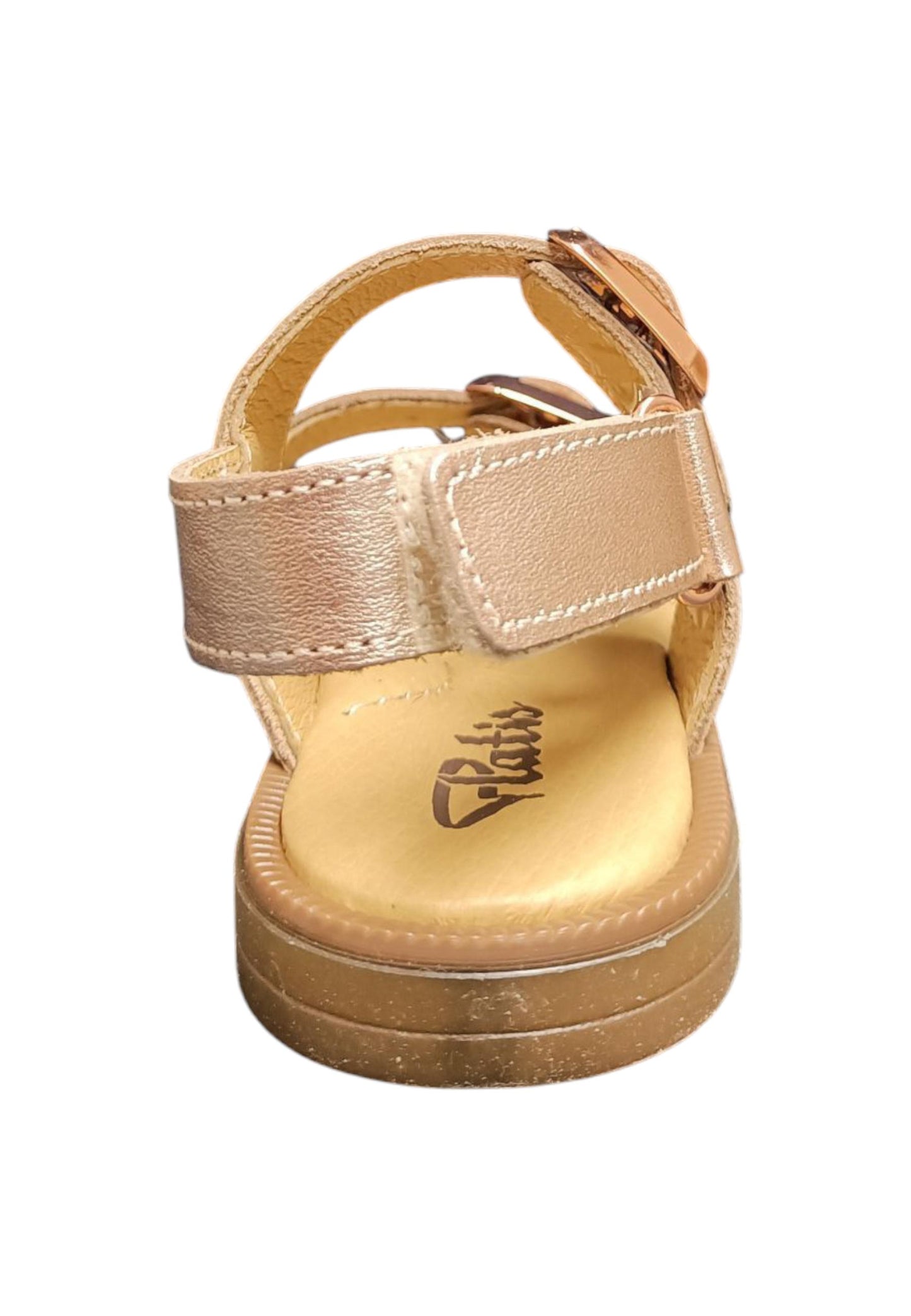 Sandalo bambina Platis Open Classic cipria laminato - Sandalo da passeggio con velcro