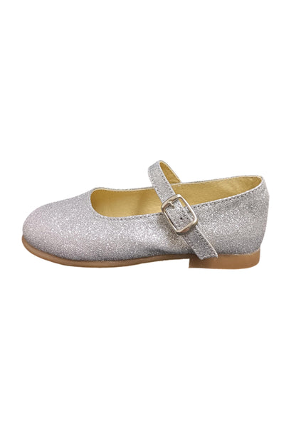 Ballerina bambina Panyno B3024 argento glitter fibbia fiocco estraibile elegance