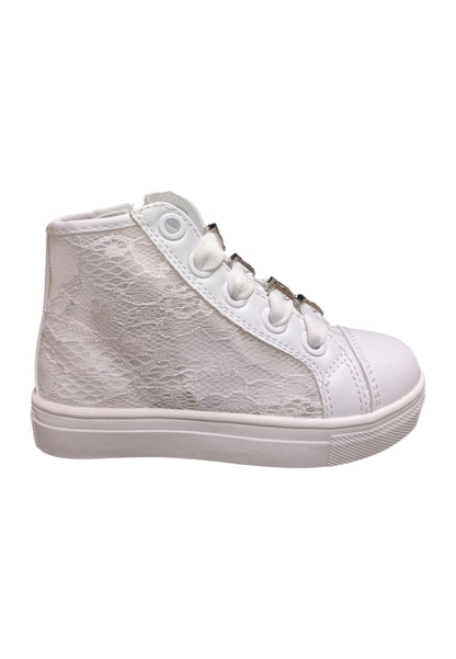 Scarpe sneakers Bambine e ragazze ferrè BUTTER  bianco laccio e zip laterale