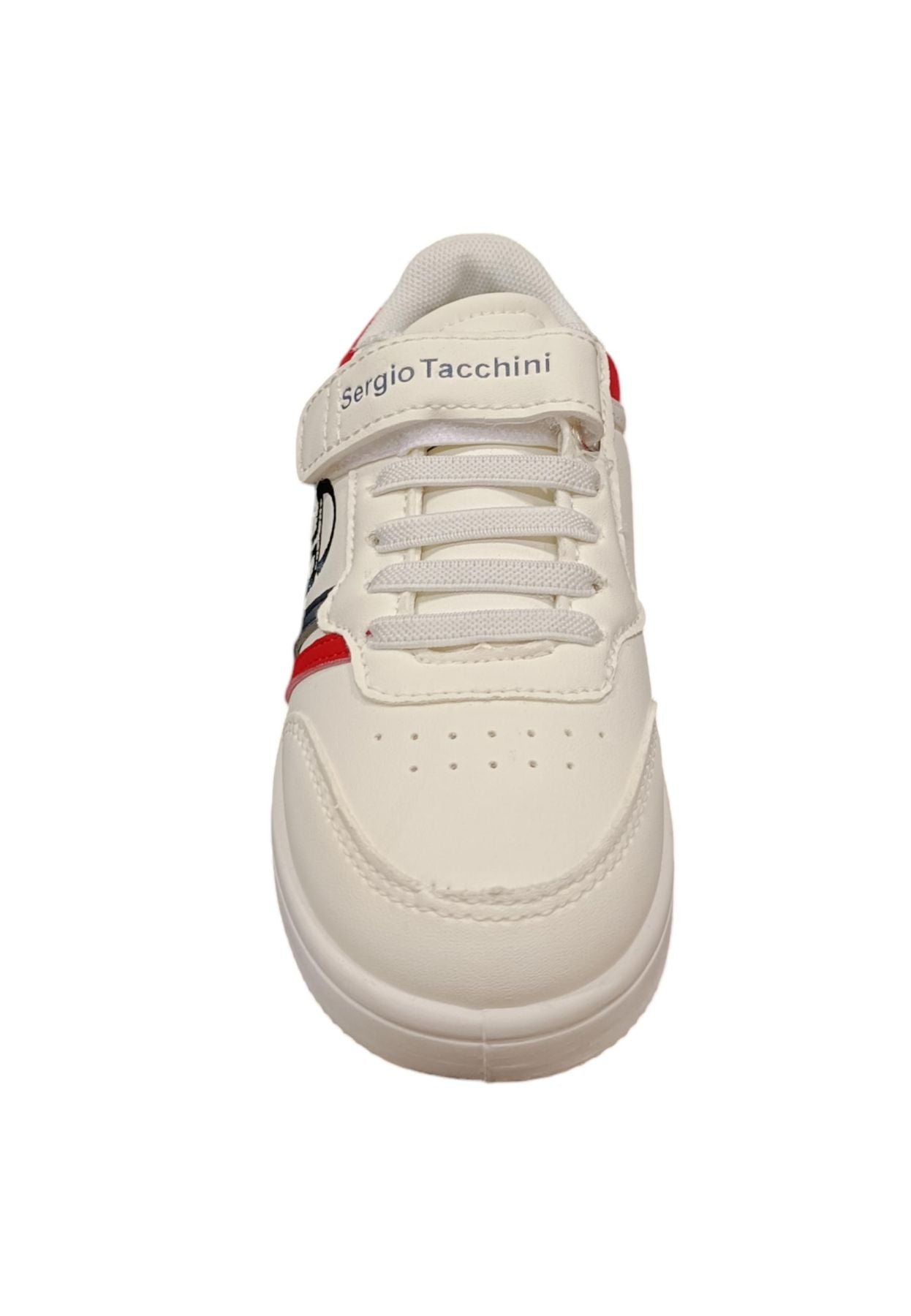 Scarpe snekears Unisex bambino Sergio Tacchini ROMA  bianco-blue-rosso laccio elastico e velcro