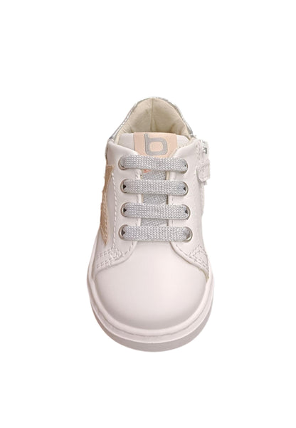 Sneakers primi passi bambina Balducci Cita bianco cipria pelle - Dolcezza romantica con lacci