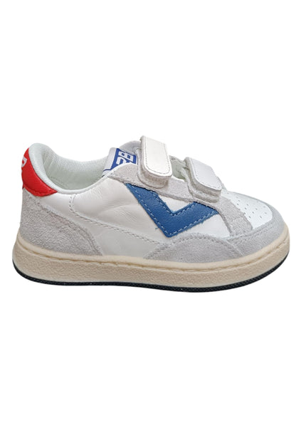 Scarpe sneakers Bambine e ragazze 2B12 BABYMINI PLAY bianco-grigio-rosso velcro