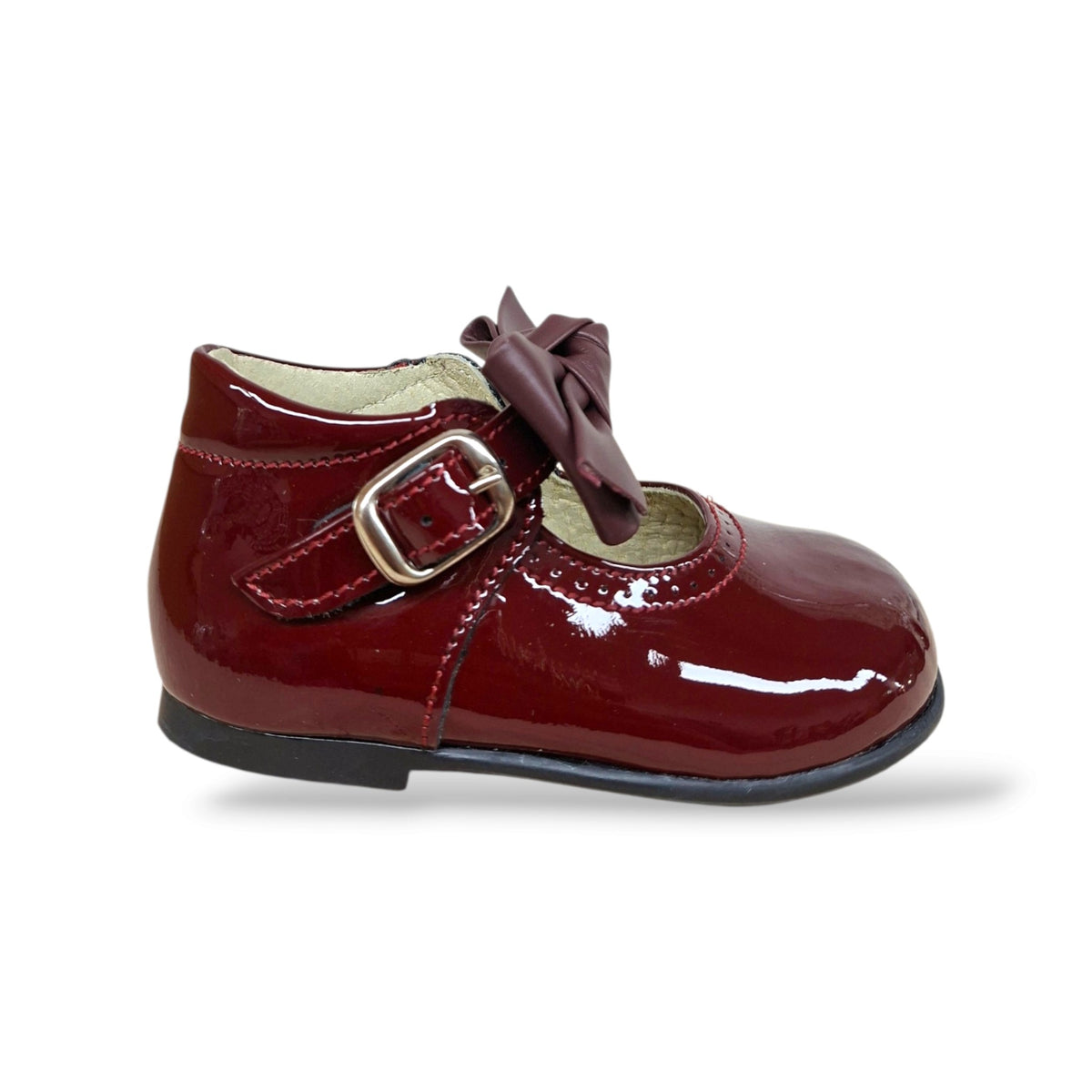 panyno-b1528-ballerina-bambolina-primi-passi-bambina-bordeaux-vernice-lucida-fiocco-estraibile-fibbia-elegante-romantica-cerimonia-battesimo-taglie-19-23-scarpetteria-gica-trani
