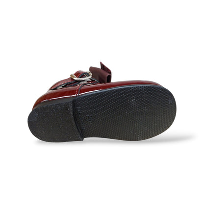 panyno-b1528-regalo-nascita-battesimo-bambina-scarpine-bordeaux-vernice-lucida-fiocco-estraibile-fibbia-elegante-romantica-lussuosa-spagnola-premium-autunno-inverno-2026-taglie-19-23-scarpetteria-gica-trani
