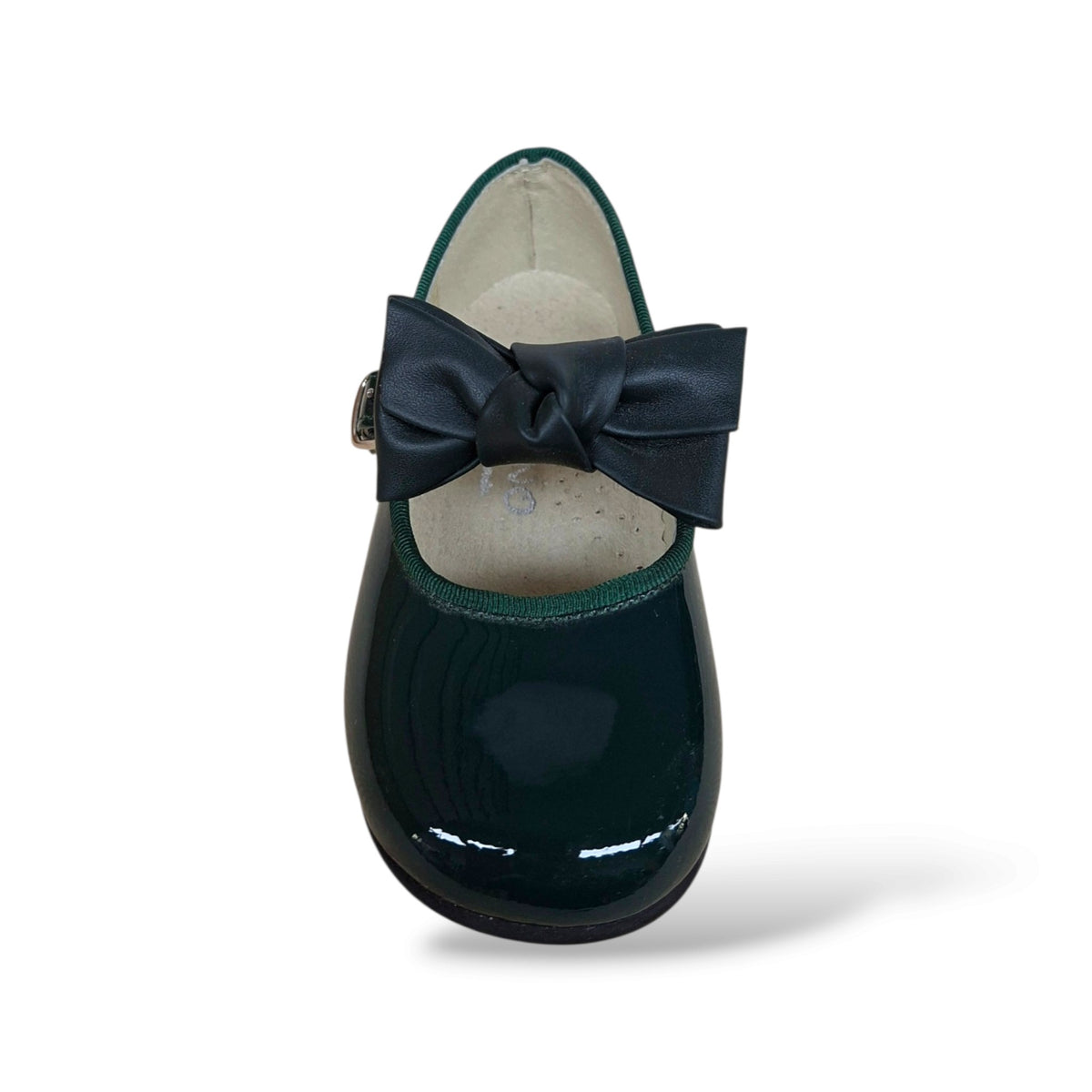 scarpe-vernice-verdone-lucida-bambina-panyno-b2601-fiocco-estraibile-fibbia-fodera-pelle-sottopiede-anatomico-pelle-fondo-gomma-verde-bosco-profondo-autunnale-due-look-cerimonia-scuola-taglie-24-29-scarpetteria-gica-trani
