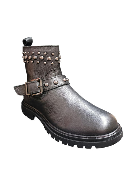 Stivaletti bambina Shooterino Shoort nero pelle - Stile urban con zip laterale