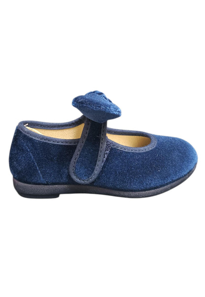 Ballerina bambina Vul-Ladi Candy blu velluto velcro elegance style