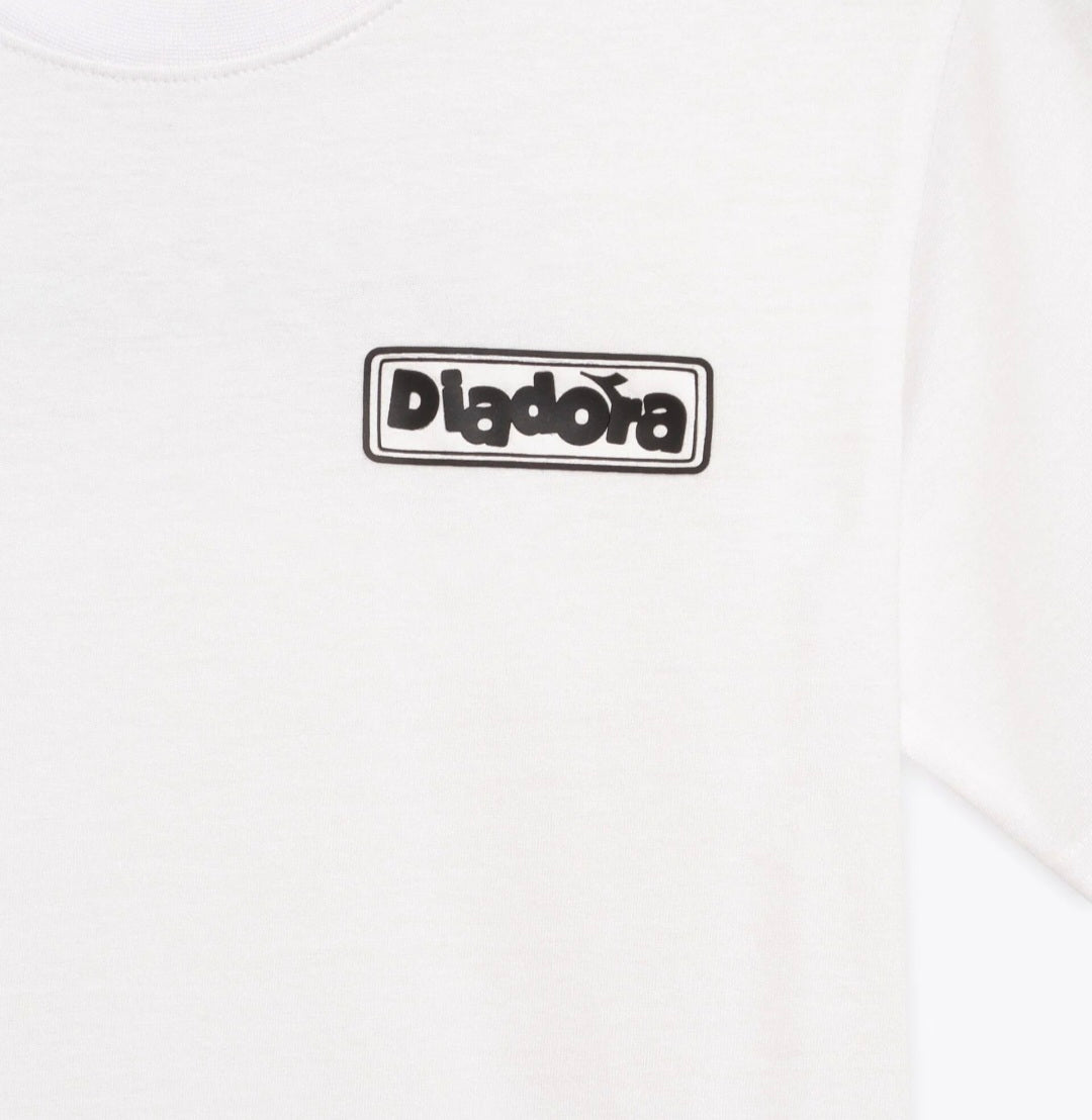 t-shirt Bambini e ragazzi Diadora jb t-shirt ss ess sports 102.182866 bianco-nero