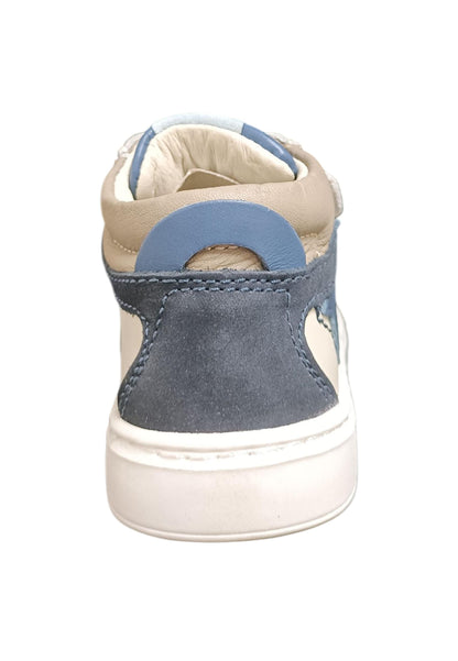Sneakers primi passi bambino Balducci Cita beige blu pelle - Stile naturale con velcro