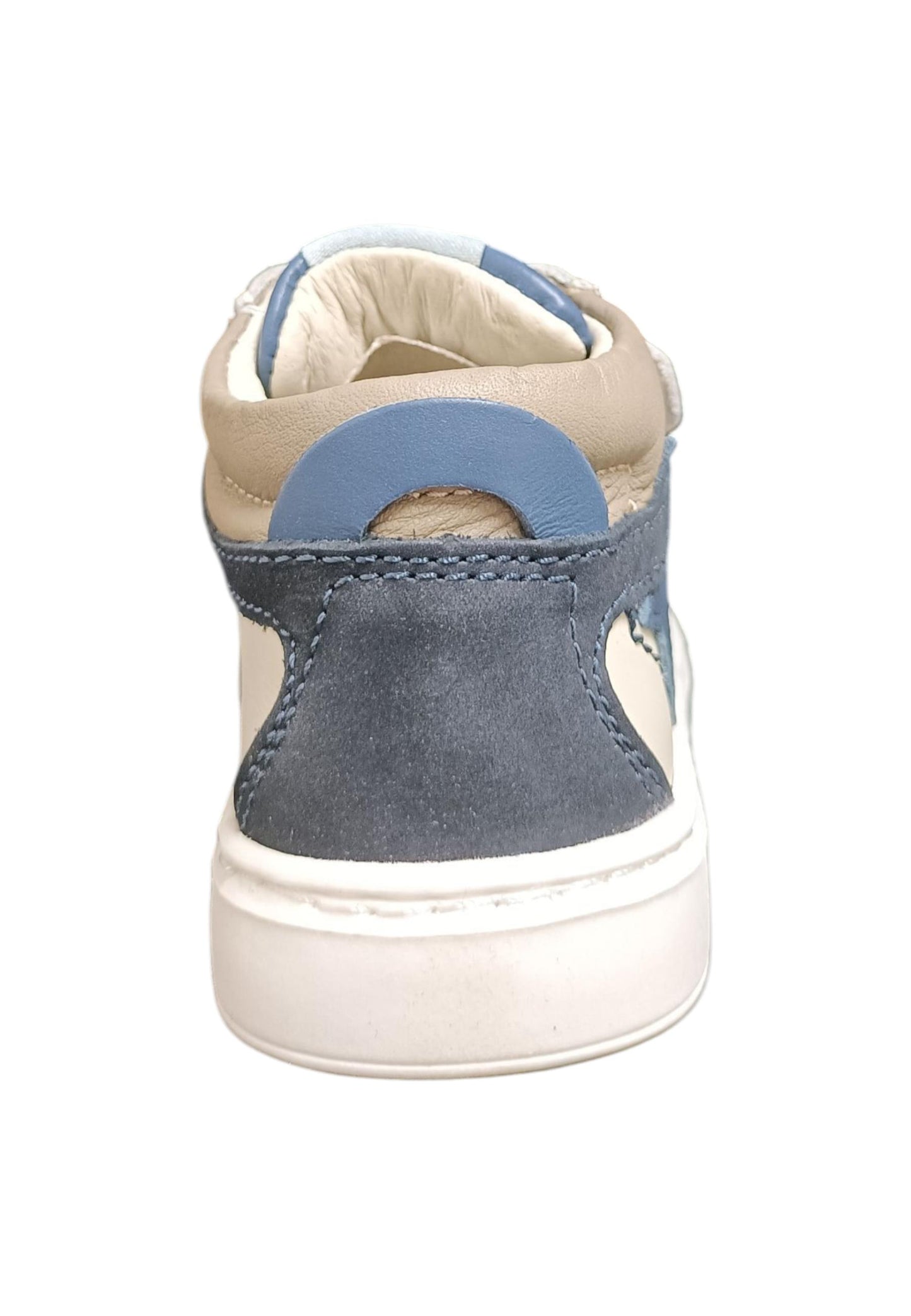 Sneakers primi passi bambino Balducci Cita beige blu pelle - Stile naturale con velcro