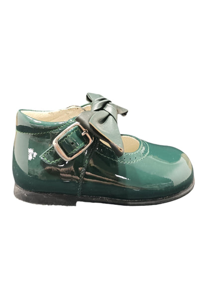 Ballerina primi passi Panyno B1528 verdone vernice fibbia fiocco estraibile