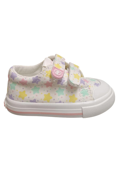 Scarpe sneakers bambina Conquitos TESH  bianco-multicolore velcro