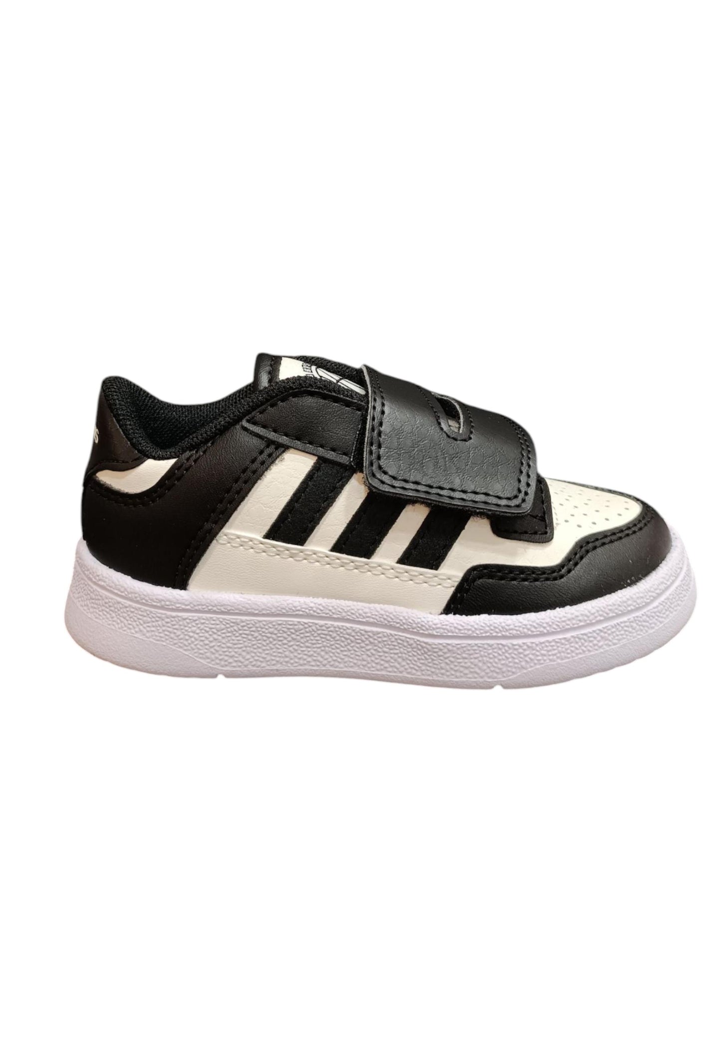 Adidas Rapid Court 3 Sneakers Bambino Bianco Nero - Scarpe Ginnastica Velcro