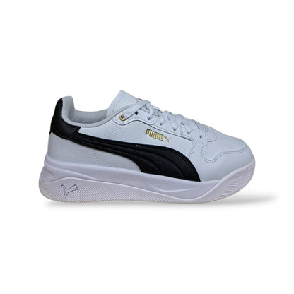 Puma Court Bae 408624 Sneakers Ragazzi e Donna Bianco Nero | Pelle Lacci Tennis Style Minimal Premium | Taglie 36-39 | Scarpetteria Gica