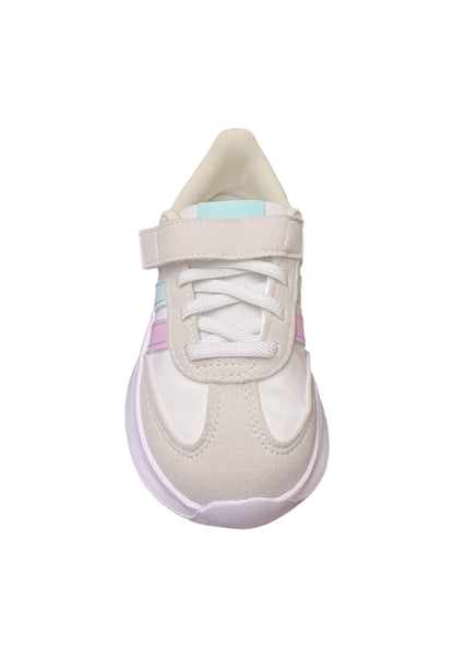 Scarpe sneakers Bambine e ragazze adidas RUN70s  bianco-grigio-fuxja-verde acqua laccio elastico e velcro