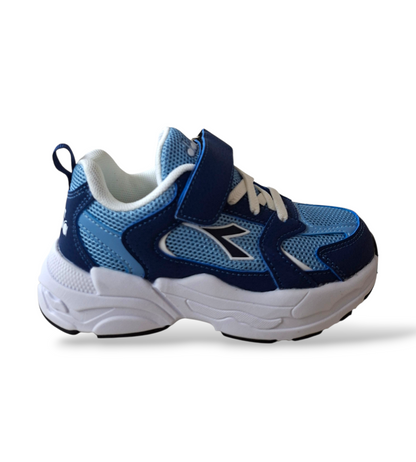 Diadora Alley – Sneakers Bambino Blu Celeste | Scamosciato e Velcro | Taglie 28-35