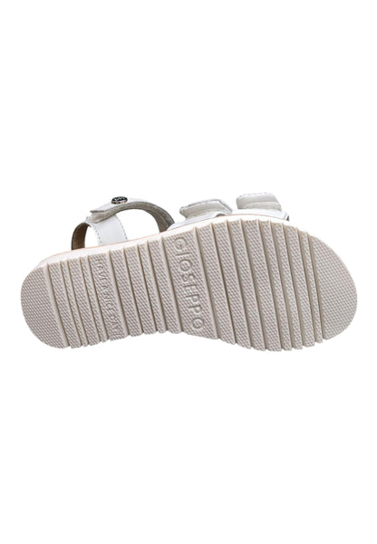 Sandalo bambina Gioseppo Wareham bianco pelle velcro comfort elegance