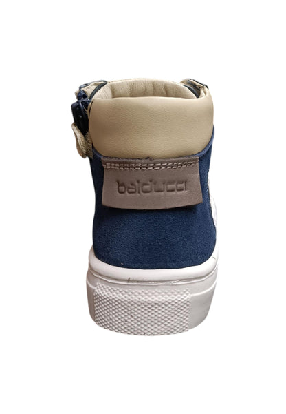 Sneakers bambino Balducci Butter blu bianco beige pelle - Stile dinamico con zip laterale
