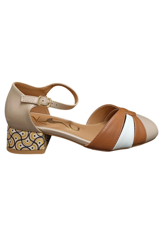 Scarpe sandalo Donna Nazareno Gabrieli NZGB08  beige-cuoio-multicolor fibia