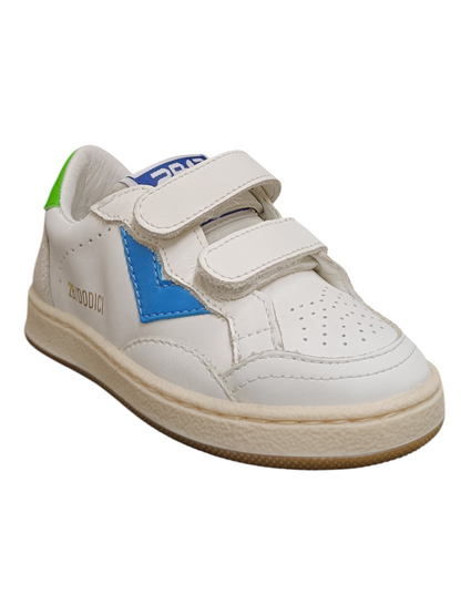 Scarpe sneakers Bambini e ragazzi 2B12 BABYMINI PLAY  bianco-celeste-verde velcro