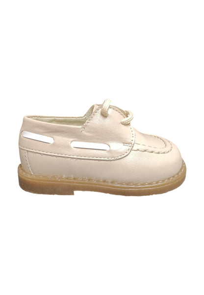 Scarpe inglesino Bambini panyno B3622  beige-bianco laccio