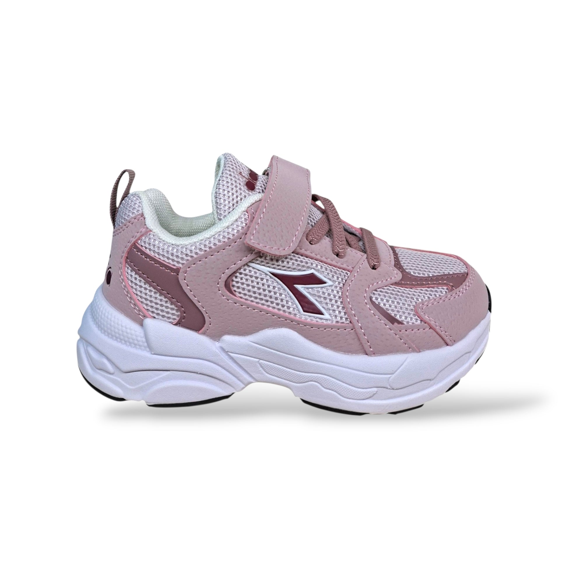 diadora-alley-sneakers-bambina-rosa-bianco-lacci-elastici-velcro-taglie-28-35-scarpetteria-gica-trani
