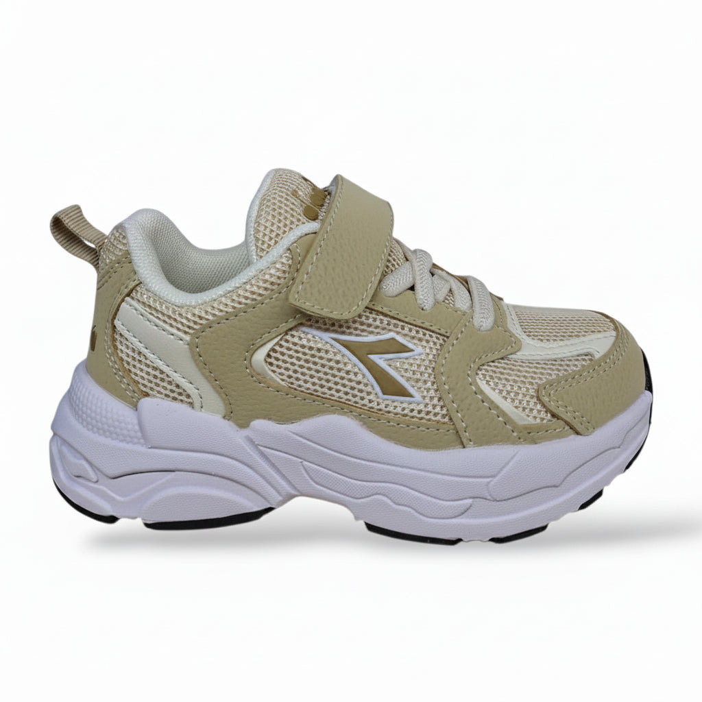 diadora-alley-sneakers-bambini-beige-lacci-elastici-velcro-taglie-28-35-scarpetteria-gica-trani
