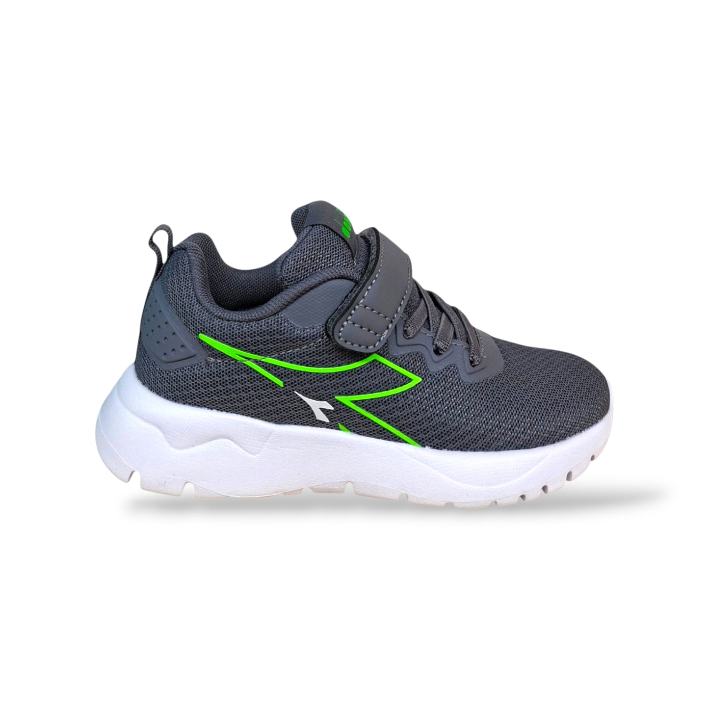 diadora-evo-run-sneakers-bambini-grigio-verde-lacci-elastici-velcro-scarpetteria-gica-trani