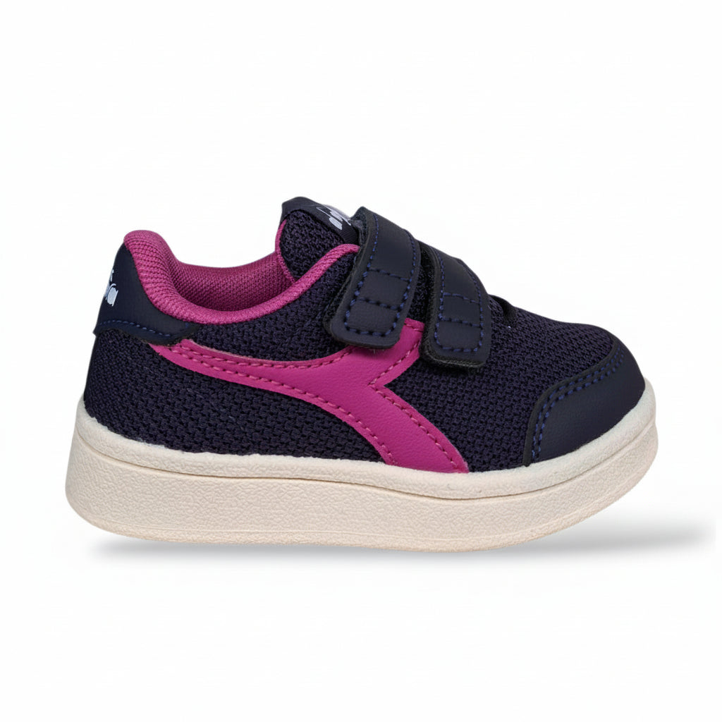 diadora-bonny-sneakers-bambine-nero-fucsia-velcro-strappo-tessuto-traspirante-taglie-20-35-scarpetteria-gica-trani
