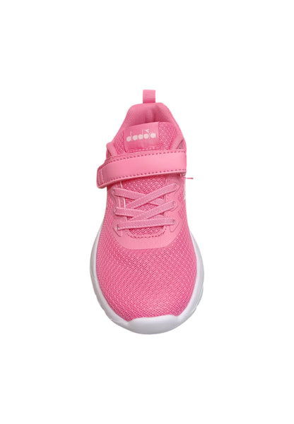 Scarpe sneakers Bambine e ragazze Diadora evo run  rosa bianco laccio elastico e velcro