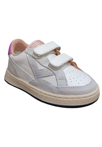 Scarpe sneakers Bambine e ragazze 2B12 BABYMINI PLAY bianco-grigio-fuxja velcro