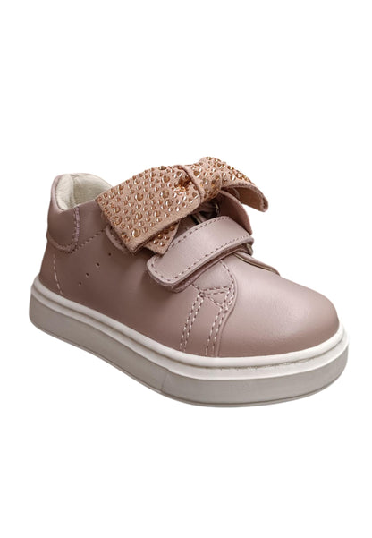 Sneakers primi passi bambina Balducci Cita cipria pelle - Dolcezza e sicurezza con chiusura velcro