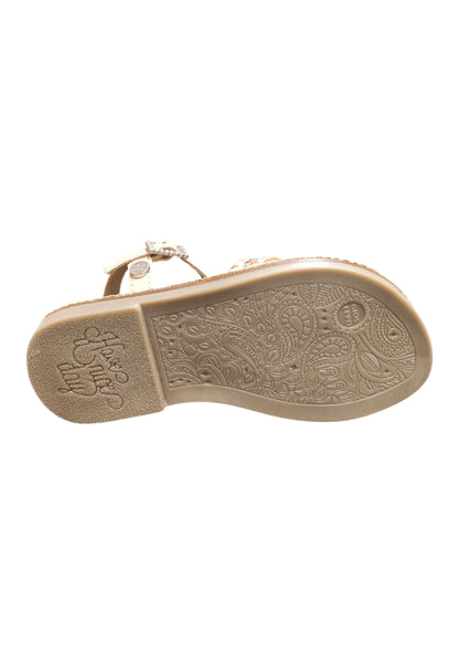 Sandalo bambina Gioseppo Medary nude pelle fibbia comfort elegance