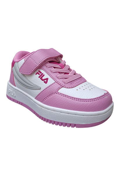 Scarpe sneakers Unisex bambini fila REGA  bianco-nero-celeste-grigio laccio elastico e velcro