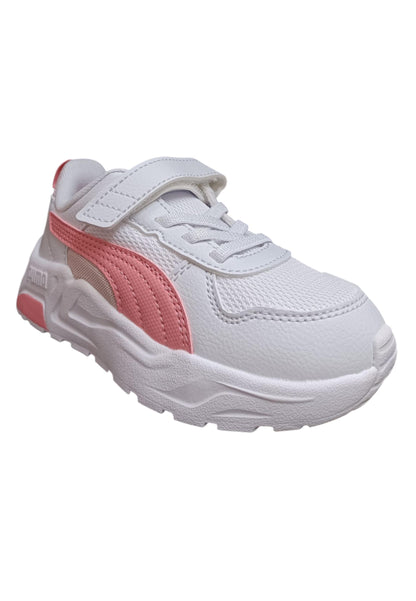 sarpe sneakers Bambine e ragazze PUMA TRINITY  bianco-rosa laccio elastico e velcro