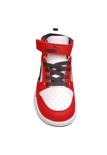 Puma Rebound Sneakers Bambino Ragazzo Bianco Rosso Nero - Scarpe Ginnastica Velcro