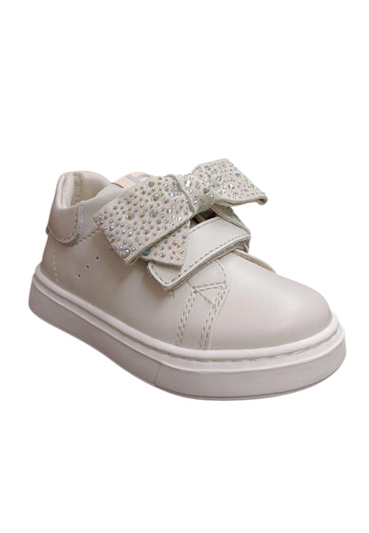 Sneakers primi passi bambina Balducci Cita bianco pelle - Purezza classica con chiusura velcro