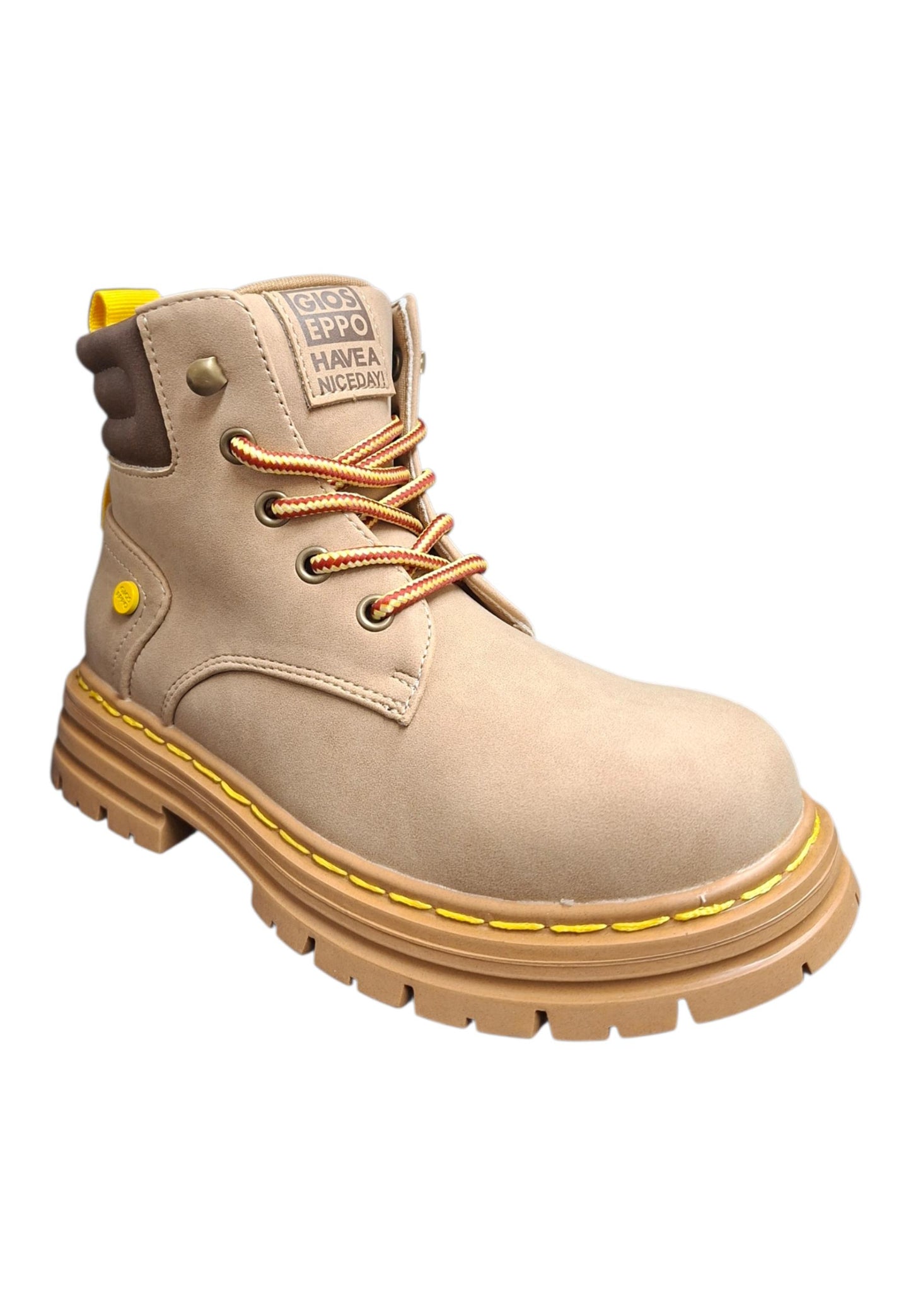 Boscaiolo bambino Gioseppo Ruxley camel marrone pelle lacci casual style