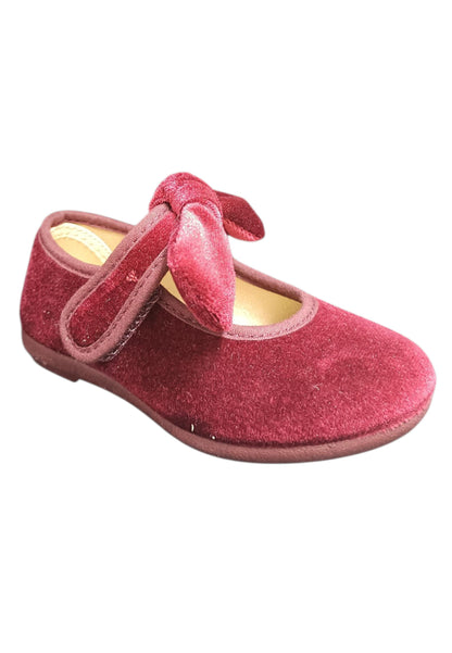 Ballerina bambina Vul-Ladi Candy bordeaux velluto velcro elegance style