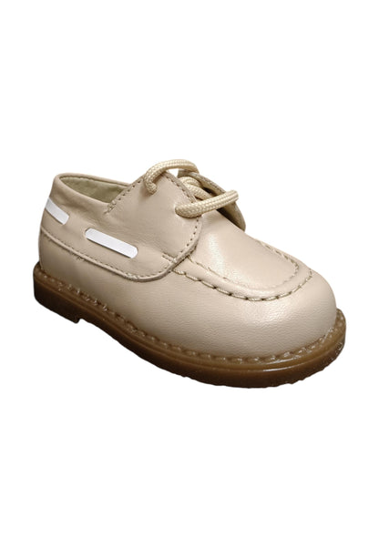 Scarpe inglesino Bambini panyno B3622  beige-bianco laccio
